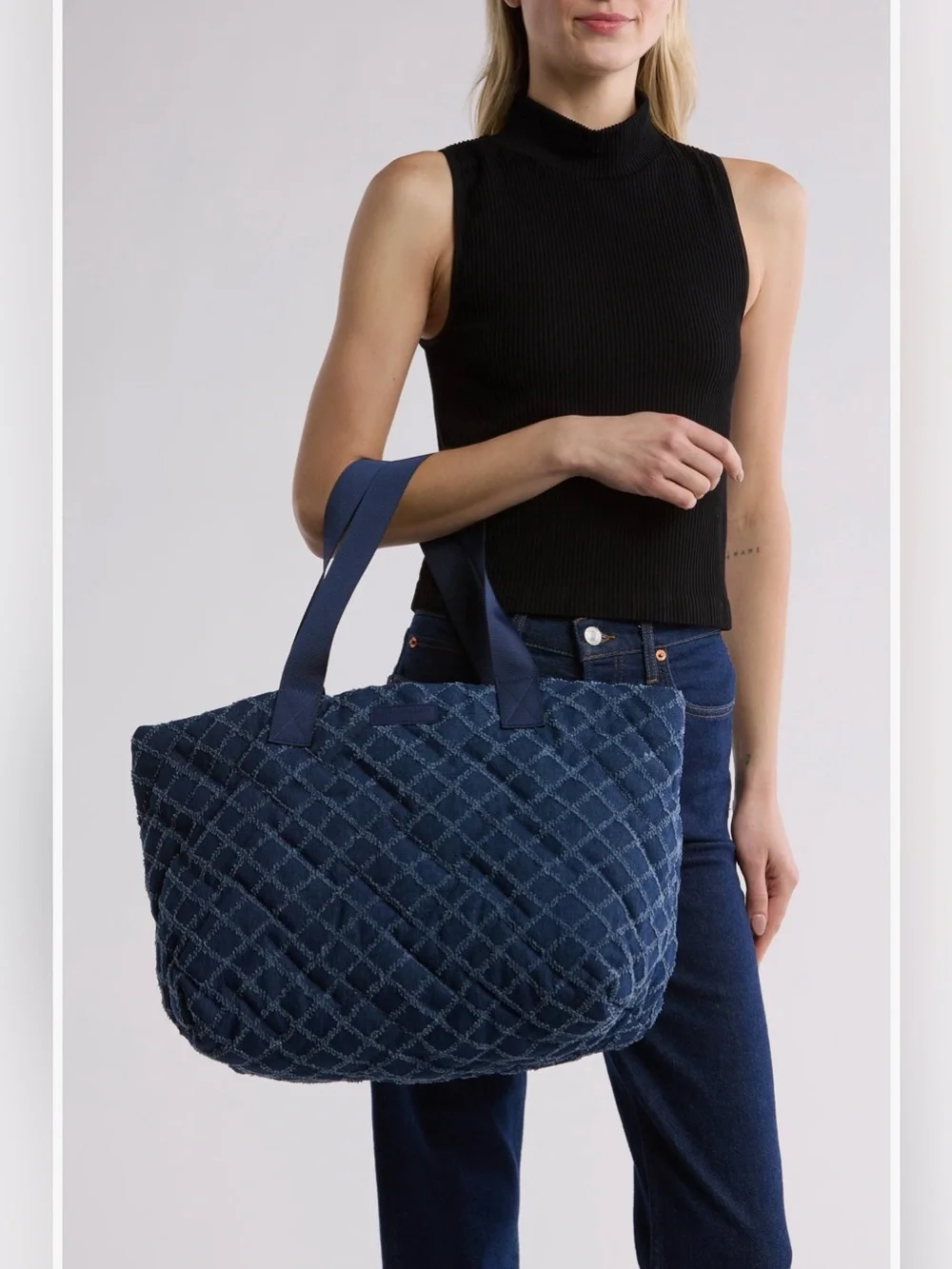 Kurt Geiger London Denim Shopper Tote NWT
